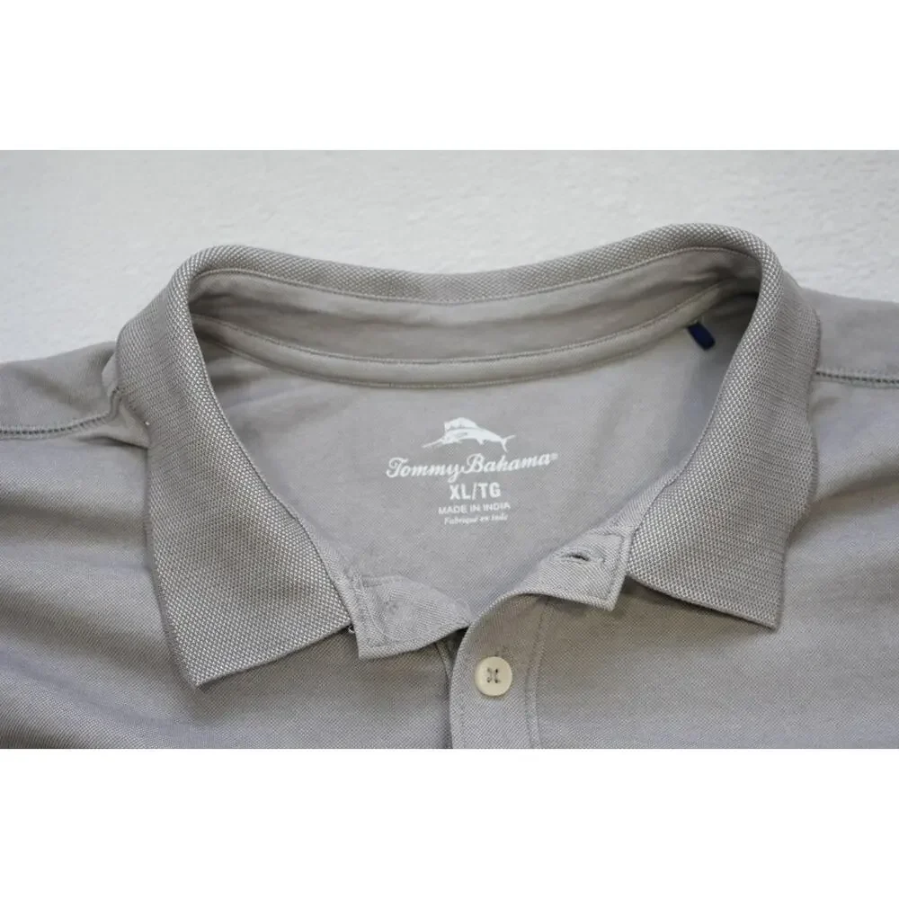 Tommy Bahama Golf Polo Gray Pima Poly Marlin Short Sleeve Mens‎ Size XL
